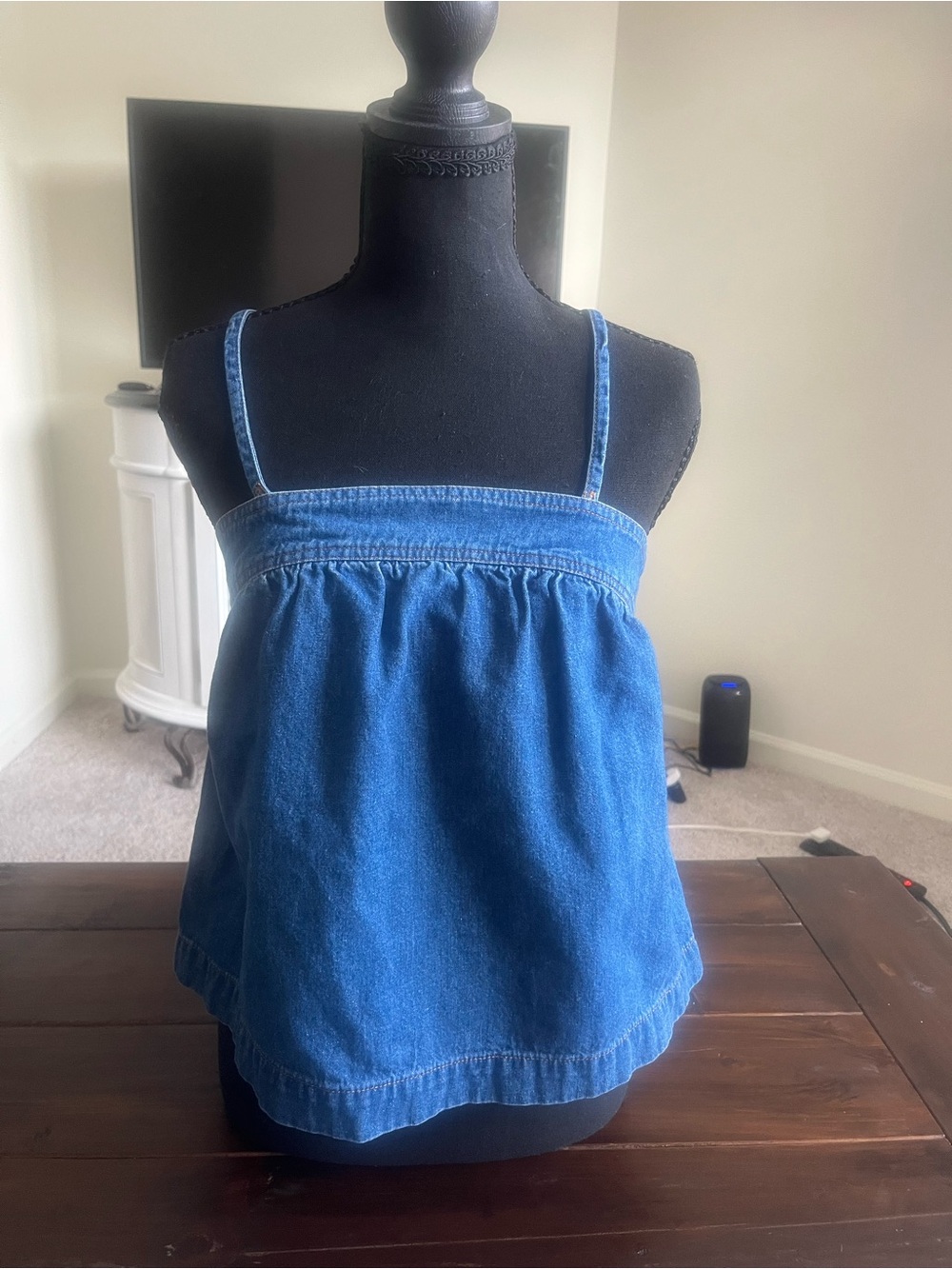 Madewell Denim Top with Thin Adjustable Straps